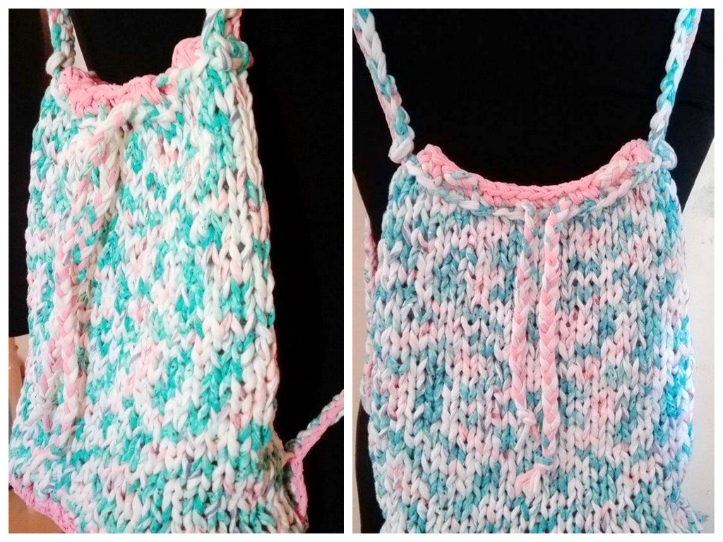 Mochila en totora multicolor - Dos agujas