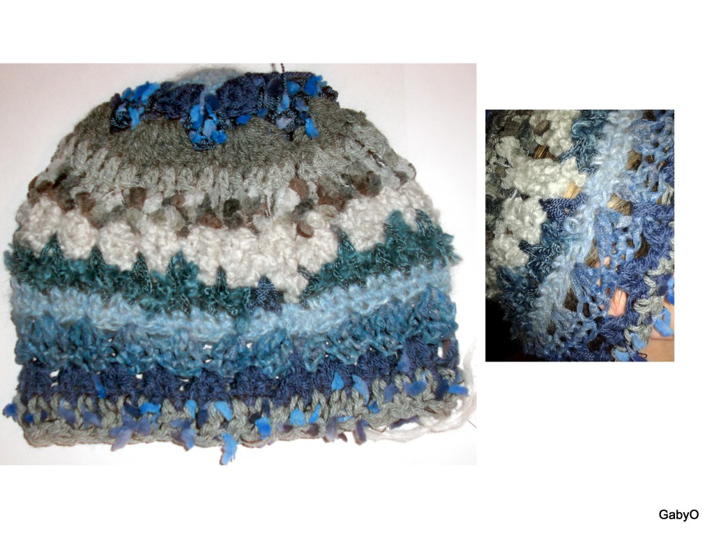 Gorro en hilados fantasía color mar - Crochet